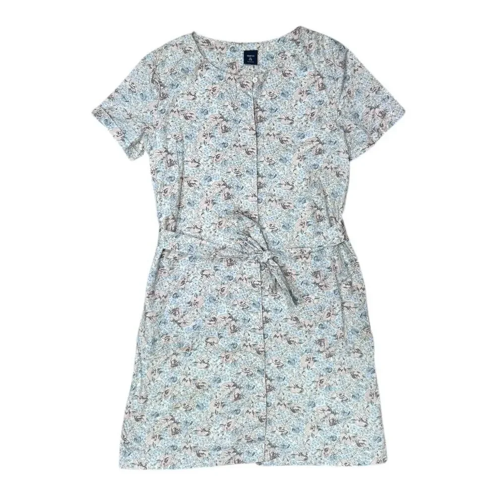 GAP Kids Floral Tie-Belt Dress with Button Front - Size Girls XL